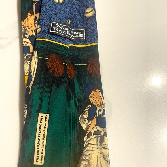 Chicago Norman Rockwell Silk Baseball Tie - Picture 3 of 3